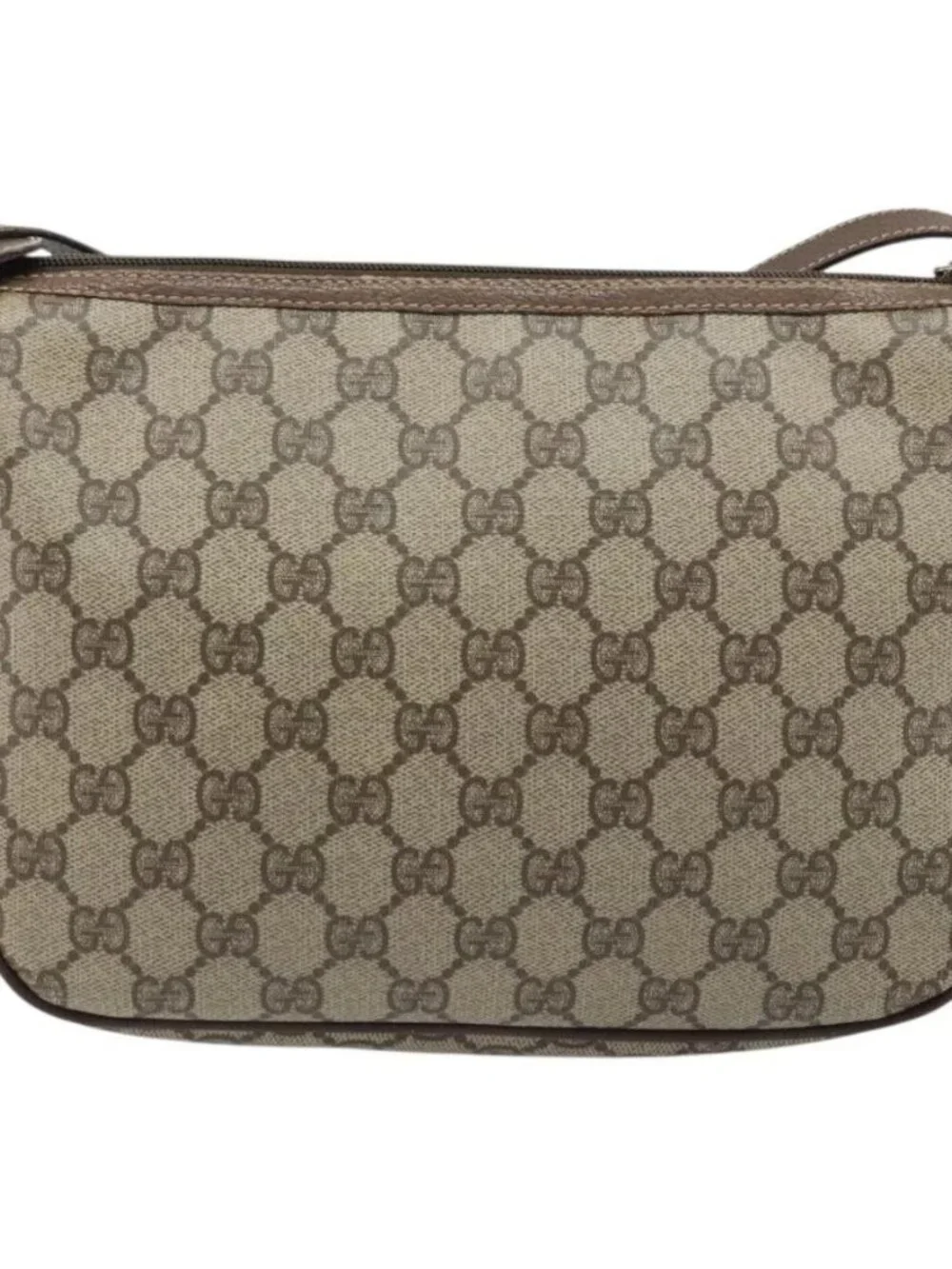 GUCCI GG Supreme Web Sherry Line Bag PVC Beige Gold 89 02 077 Auth 133234 - Picture 3 of 16